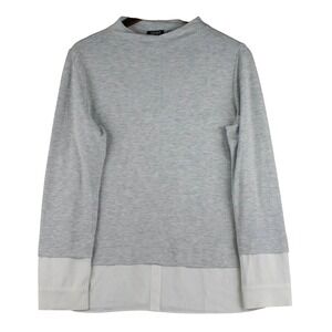 Jones New York Womens L Mock Neck Sweater Layered Look Business Casual Preppy